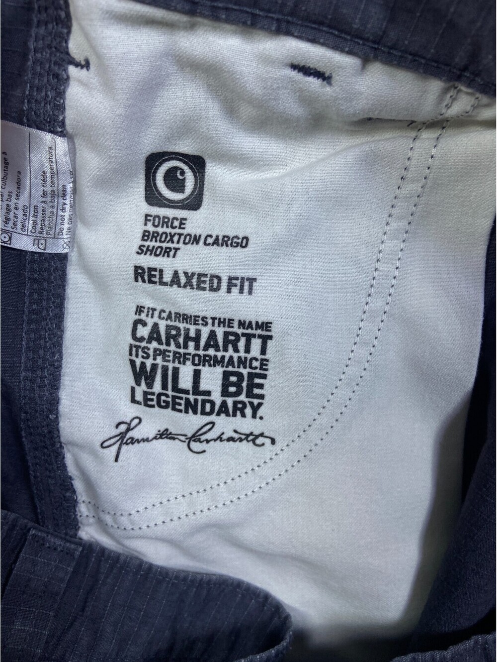 Carhartt Grey Relaxed Fit Force Broxton Cargo Short Men's Sz 50 Ripstop Workwear - Picture 8 of 10